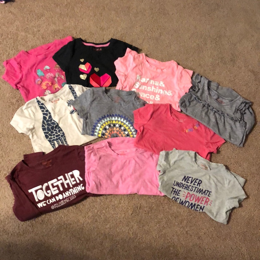Cat & Jack Girl Shirt Bundle 7 short 1 tank 2 long